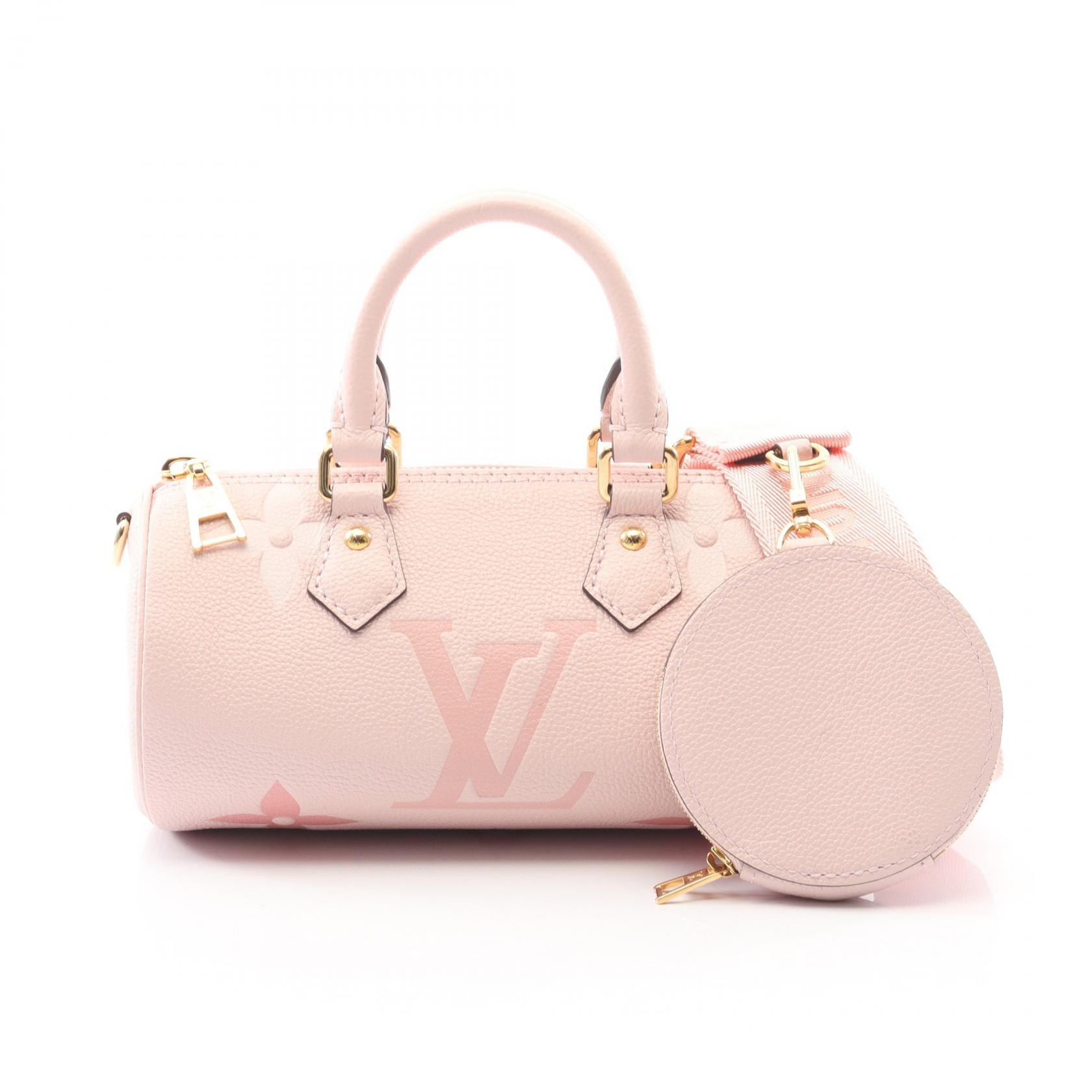 ルイ・ヴィトン LOUIS VUITTON パピヨンBB ハンドバッグ バッグ レザー モノグラム・アンプラント ブトンドローズ レディース ピンク系 M45707 【中古】