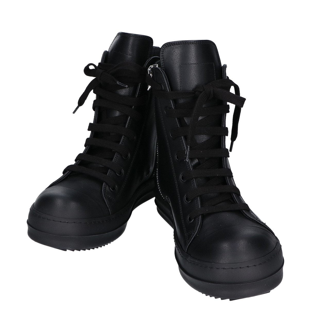 リックオウエンス 新品同様 RU01F2890 TEMPLE SNEAKS オールブラック カーフレザー スニーカー 40 1/2