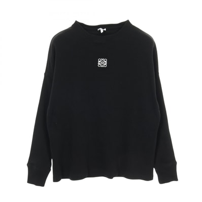 ロエベ LOEWE アナグラム カットソー 衣料品 トップス コットン レディース ブラック系 【中古】