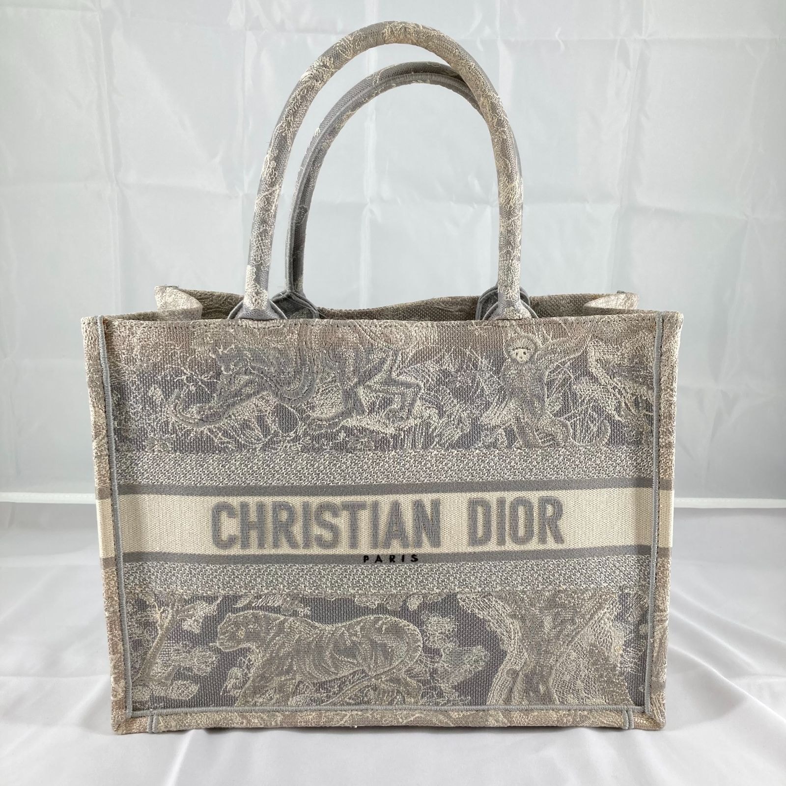 Christian Dior(クリスチャン・ディオール)ブックトート ミディアム トラ キャンバス ベージュ