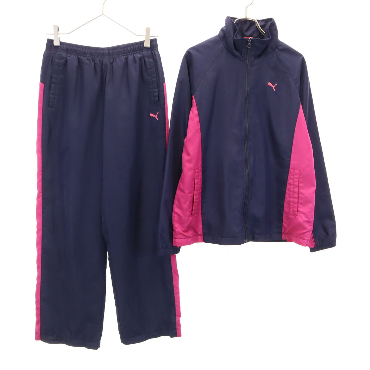 PUMA プーマ ウインドブレーカー 上下セットアップ M ネイビー ジャケット 裏トリコット