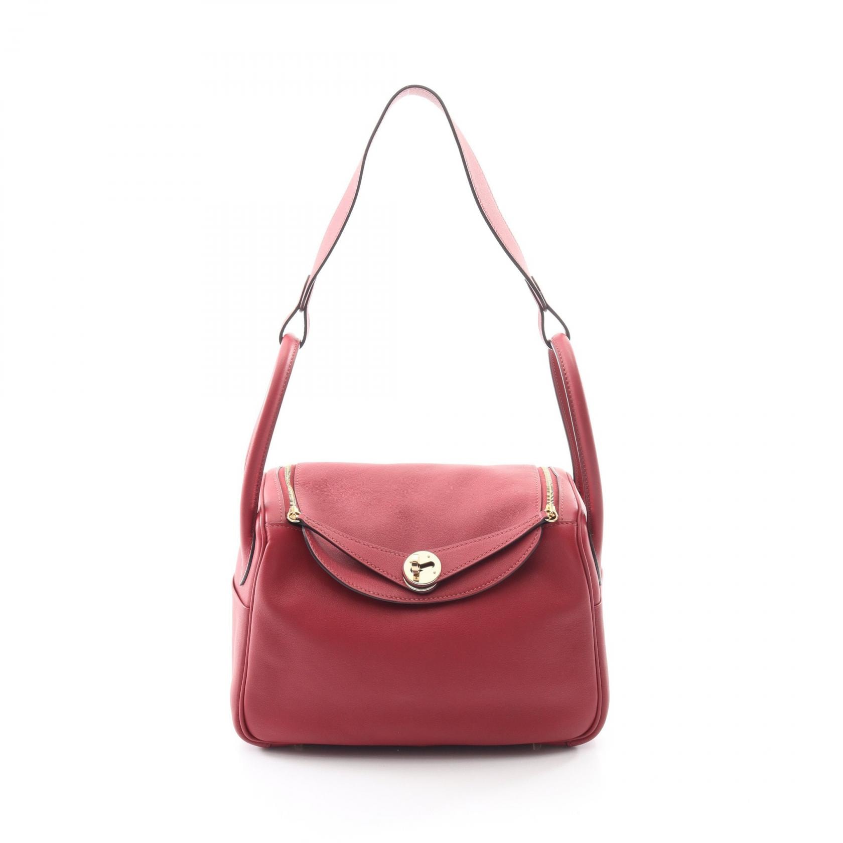 エルメス HERMES リンディ26 ヴェルソ ショルダーバッグ バッグ レザー ヴォースイフト ヴォースイフト ルージュグレナ X刻印(2016年製造) レディース ボルドー系 オレンジ 【中古】