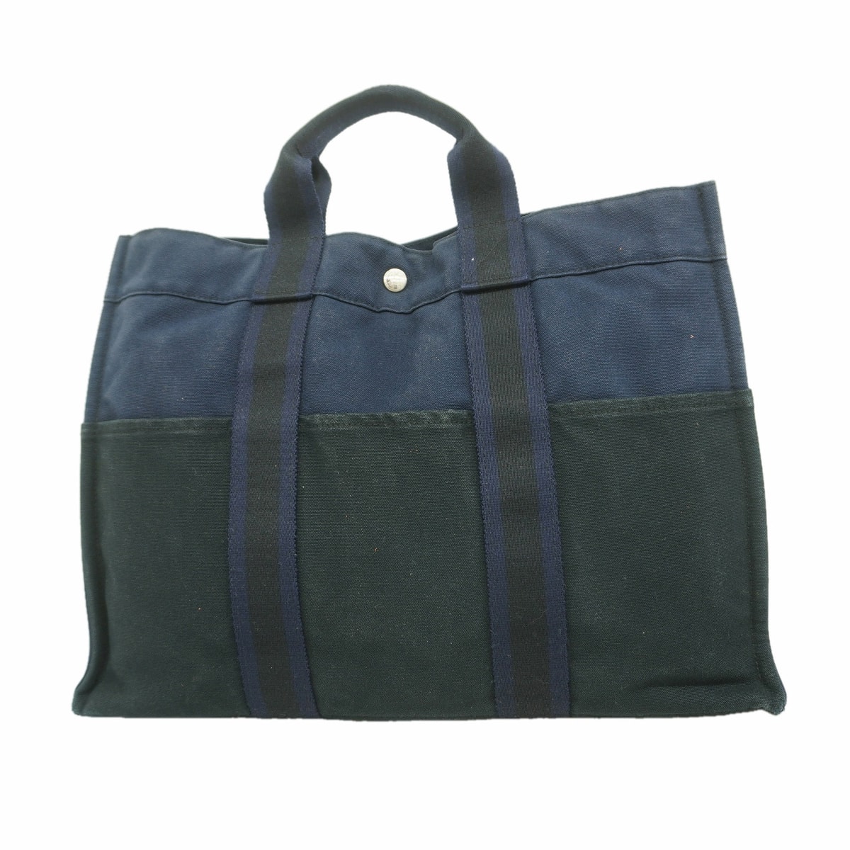 【6kb1656】エルメス トートバッグ フールトゥMM キャンバス ブラック シルバー金具【中古】メンズ レディース ユニセックス