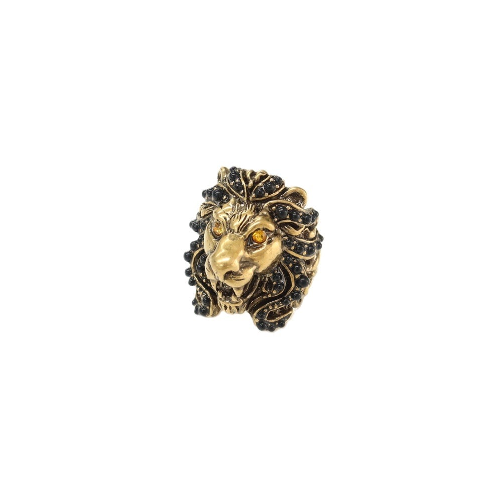 【中古】グッチ GUCCI ライオンヘッド リング・指輪 ゴールドxオレンジ【サイズ13(刻印記載)】【メンズ】