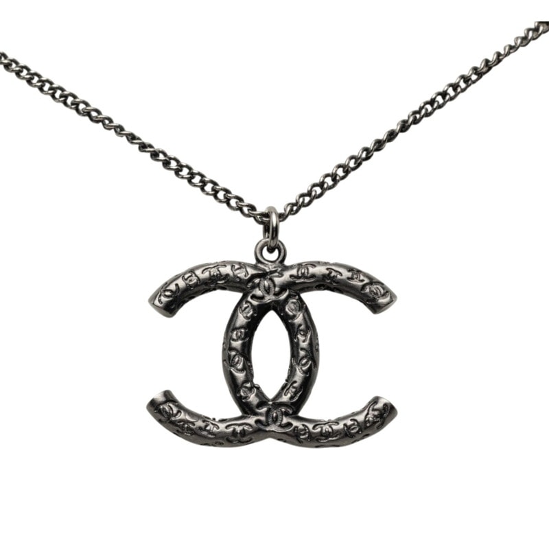 シャネル ココマーク ネックレス B10A ブラック メタル レディース CHANEL 【中古】