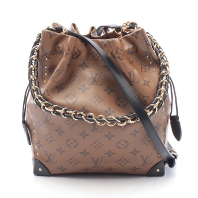 ルイ・ヴィトン LOUIS VUITTON ノエ トランク ハンドバッグ バッグ PVCコーティングキャンバス レザー モノグラム・リバース レディース ブラウン系 / ブラック系 M13324 【中古】