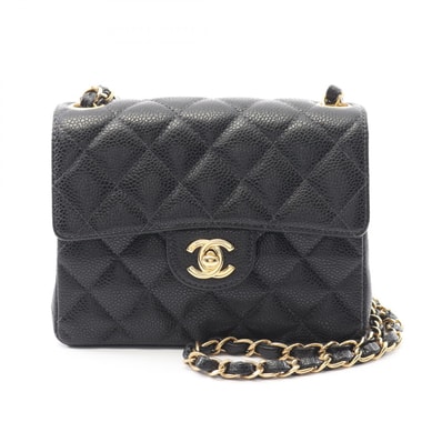 シャネル CHANEL ミニマトラッセ ショルダーバッグ バッグ レザー カーフ(牛革) レディース ブラック系 【中古】