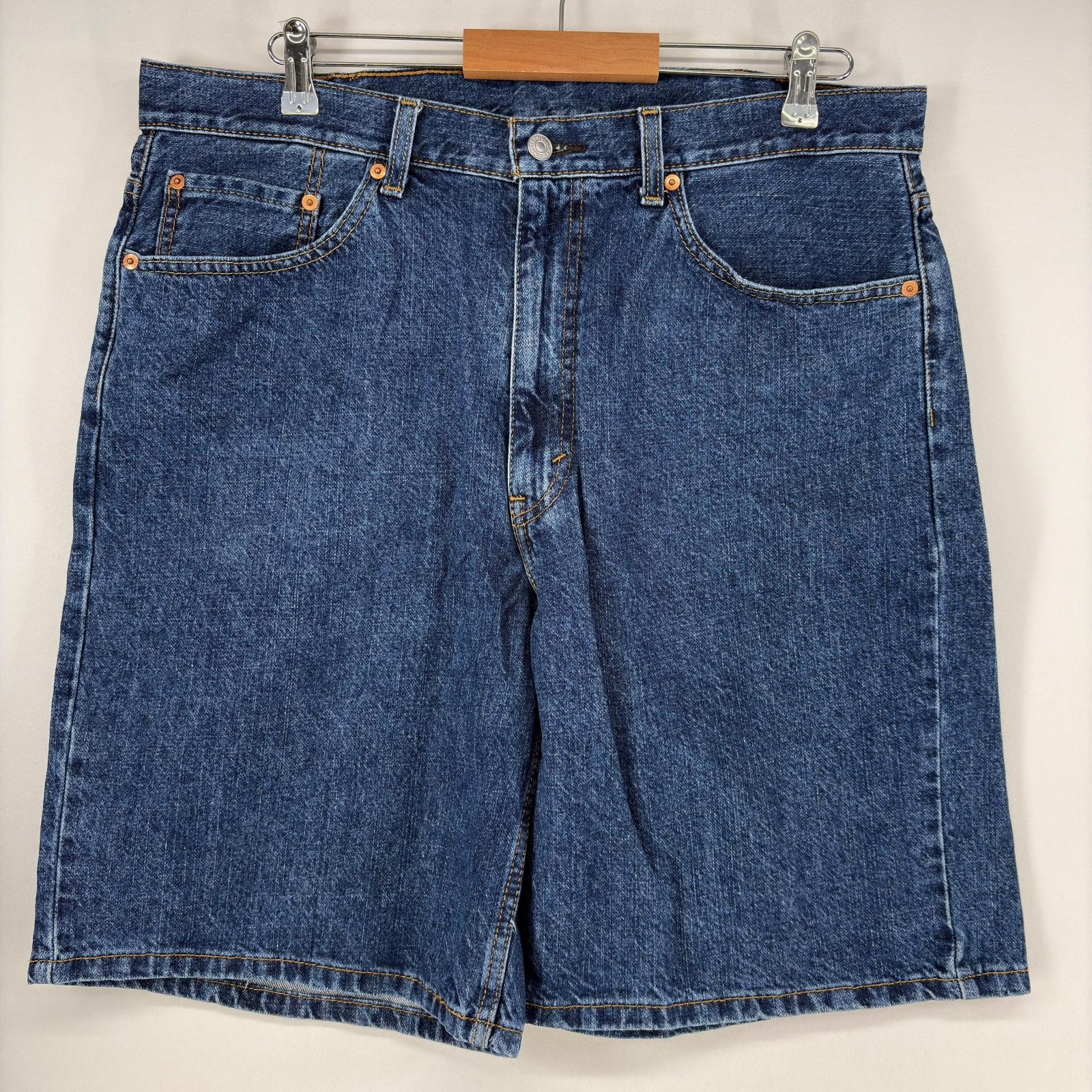 古着 リーバイス Levi's デニム ショートパンツ テーパード 550 ジップフライ ジーパン デニム ハーフ w38  ブルー メンズ