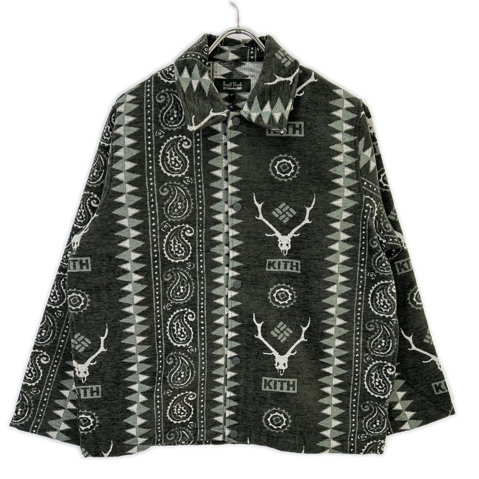 キス Columbia×South2 West8 カーキ Tapester コーチジャケット S