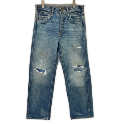 ダブルアールエル 【美品/国内正規】782943819001 VINTAGE 5 POCKET Fullerton ダメージ加工 シンチバック ボタンフライ デニムパンツ W29