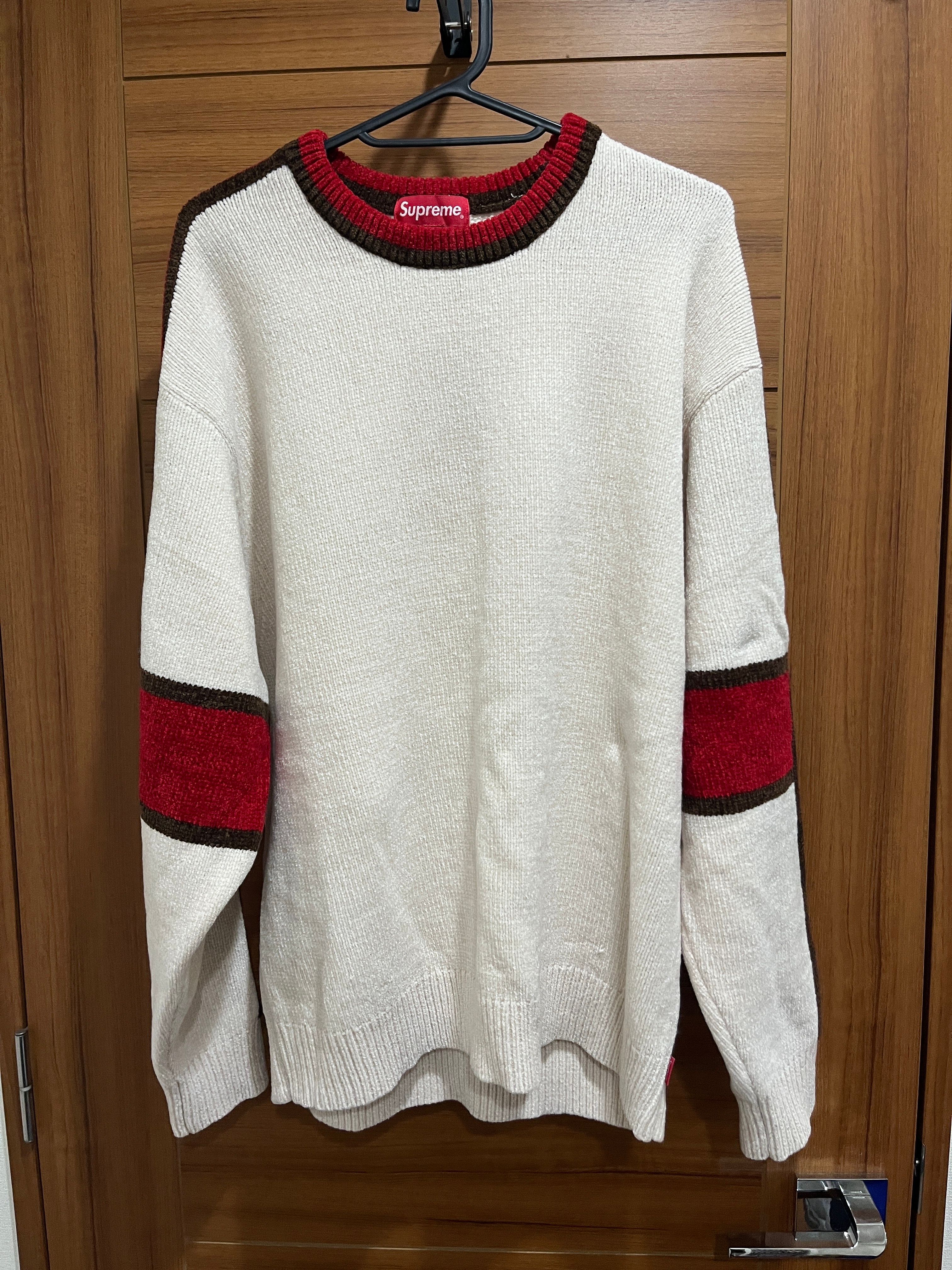 Supreme Stripe Chenille Sweater "White"