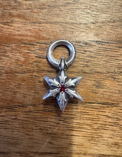CHROME HEARTS クロムハーツ スターチャーム ルビー ネックレス