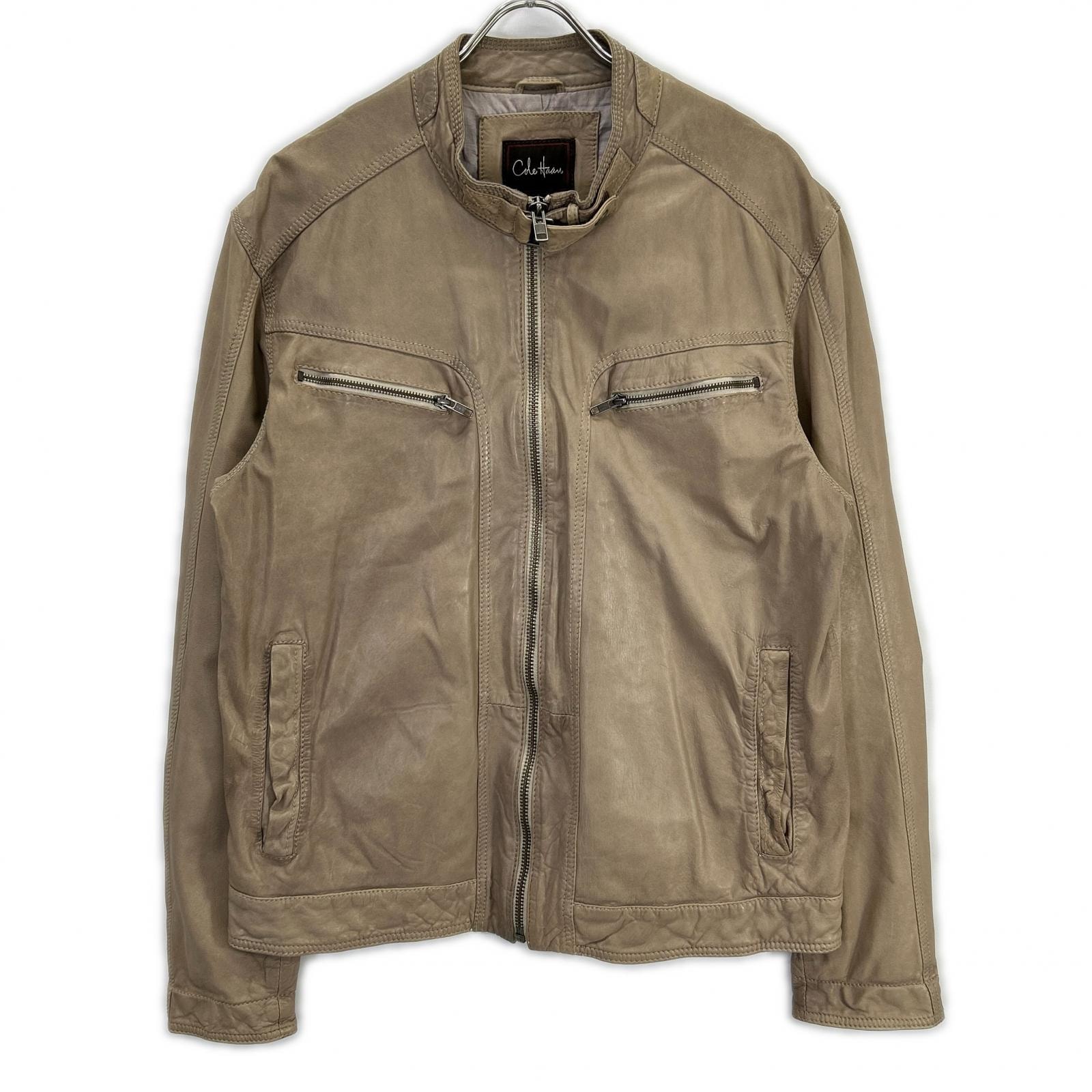 コールハーン G49588  ベージュ ラムレザー ジャケット L
