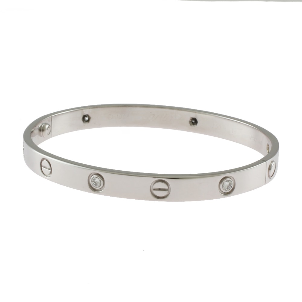 カルティエ ラブブレス ダイヤモンド ドライバー付き バングル 18金 K18ホワイトゴールド ダイヤモンド レディース CARTIER  中古