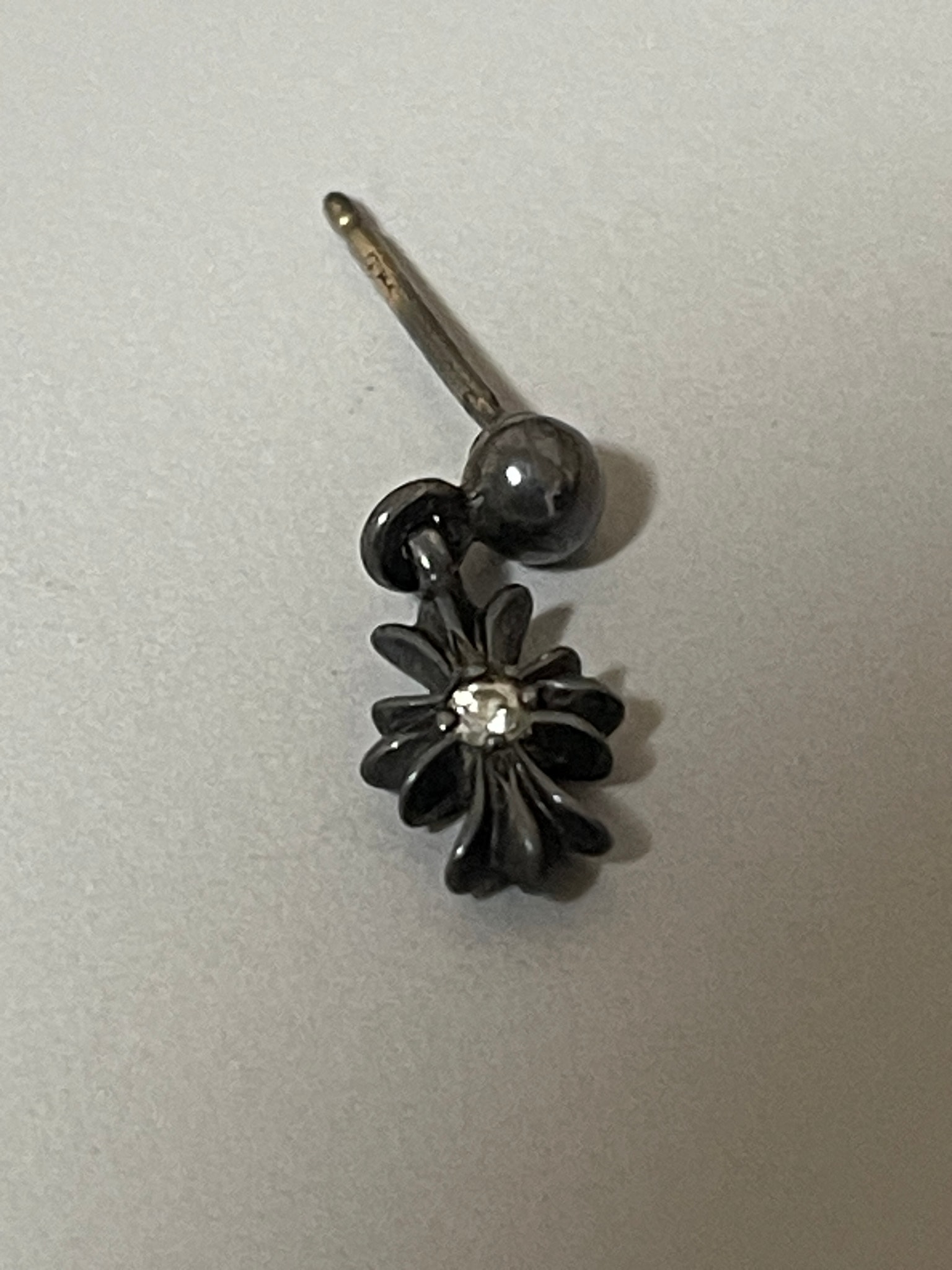 Chrome Hearts Tiny E CH Plus Drop Earring Diamond "Silver"
