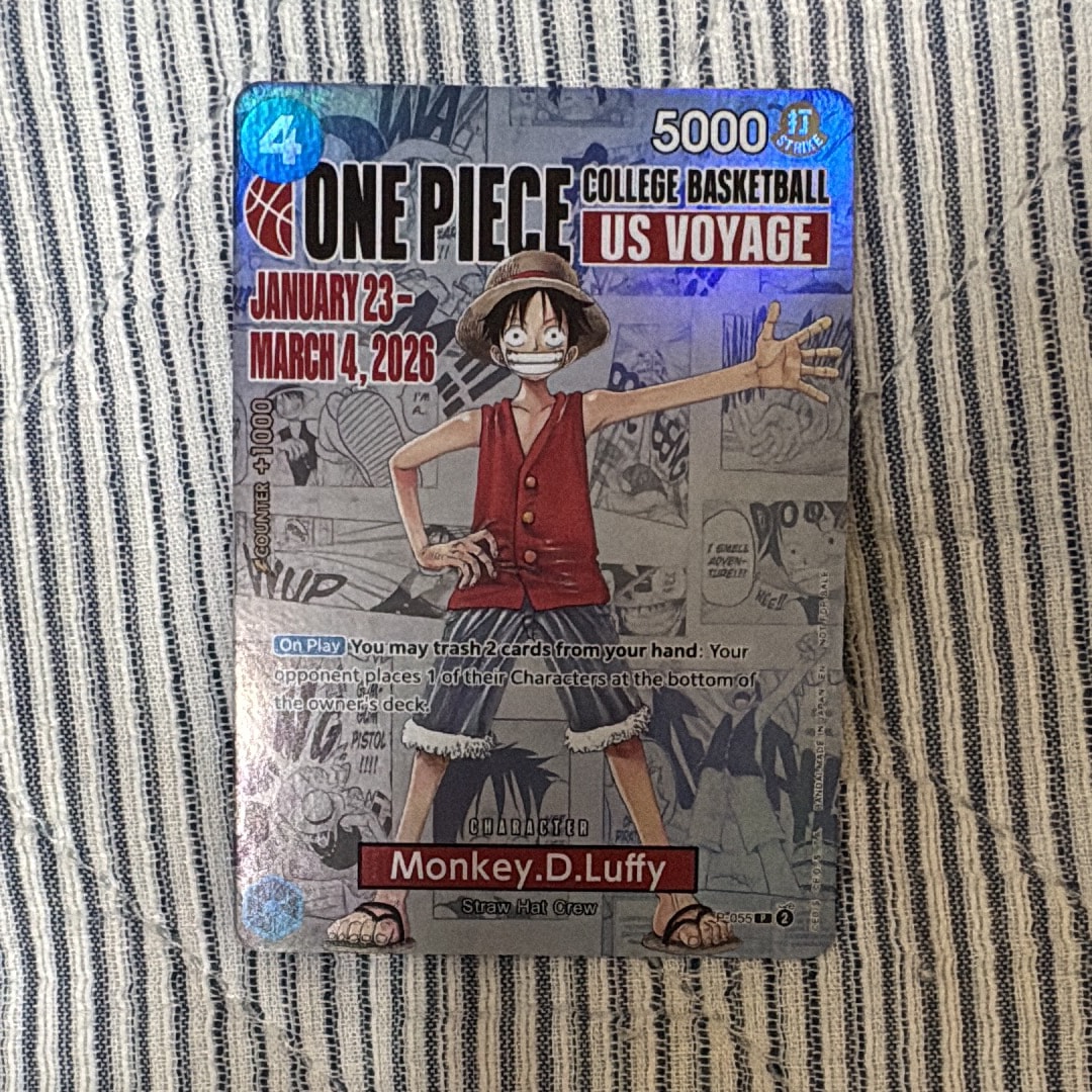 モンキー・D・ルフィ:P (開封済) [P-055]【英語版】(プロモーションカード「ワンピース カレッジ バスケットボール:USボヤージュ」)