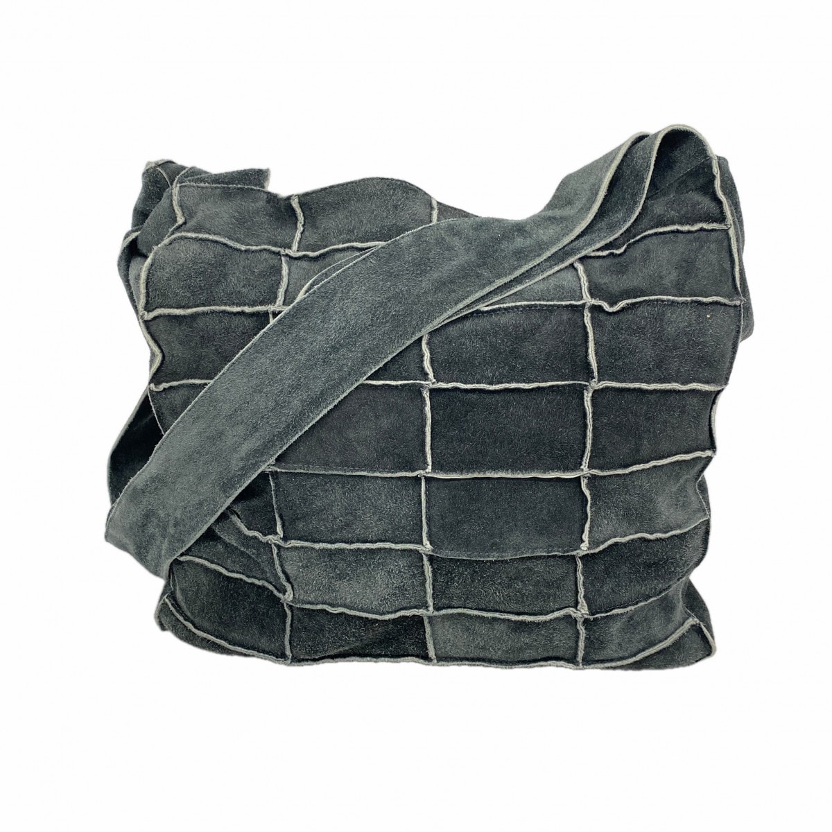 【6db1992】シャネル ショルダーバッグ チョコバー スウェード グレー シルバー金具【中古】レディース