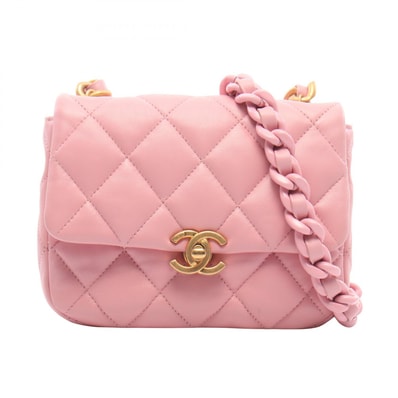 シャネル CHANEL ミニマトラッセ コンビ金具 ショルダーバッグ バッグ ラムスキン(羊革) レディース ピンク系 【中古】