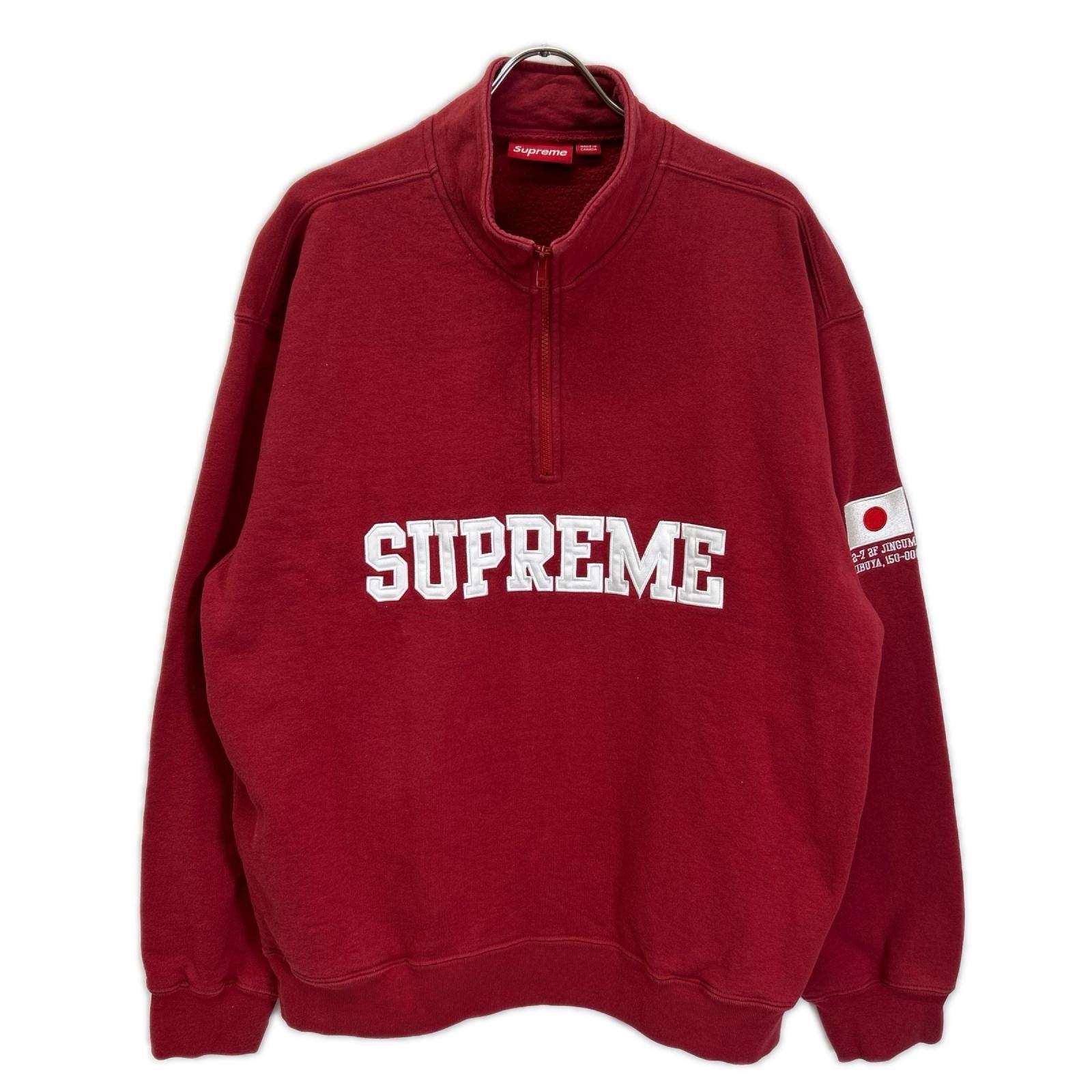 シュプリーム 26SS レッド ハーフジップ スウェット/Shop Flag Half Zip XL