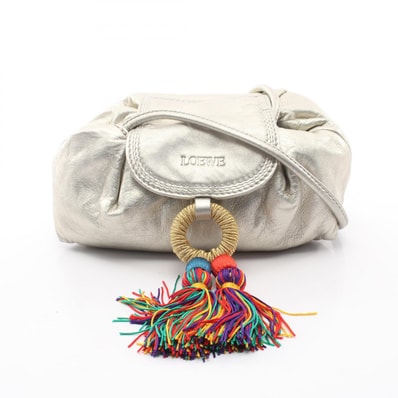 ロエベ LOEWE フリンジ ショルダーバッグ バッグ レザー レディース ゴールド系 【中古】