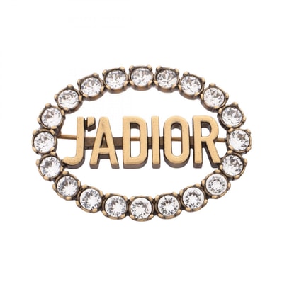 ディオール Dior J'ADIOR ブローチ アクセサリー GP(ゴールドメッキ) ラインストーン レディース ゴールド系 / クリア系 【中古】