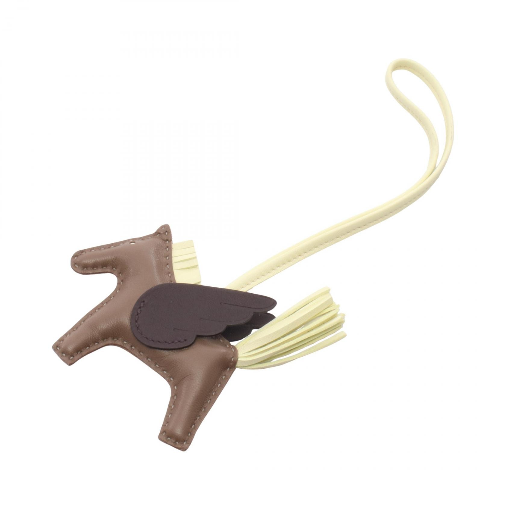 エルメス HERMES ロデオペガサスPM エトゥープ ジョーヌミルトン ルージュセリエ チャーム アクセサリー アニョーミロ / ヴォースイフト アニョーミロ W刻印(2024年製造) レディース ブラウン系 / イエロー系