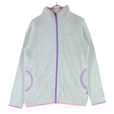 FILA フィラ ロゴ 長袖 トラックジャケット L グレー ジャージ