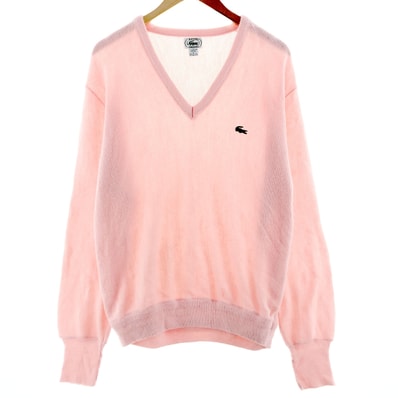 古着 80~90年代 ラコステ LACOSTE IZOD Vネック アクリルニットセーター USA製 メンズL相当 ヴィンテージ/eaa380362