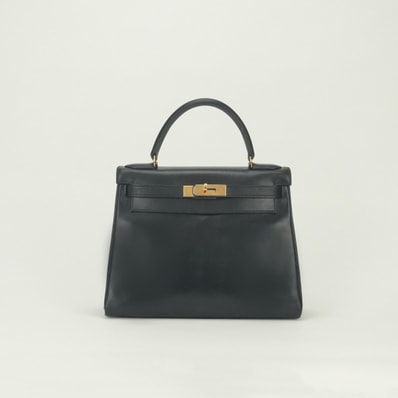 エルメス HERMES ケリー28 ケリー 28 バッグ トートバッグ ボックスカーフ ノワール Noir ブラック Black 黒 ゴールド金具 ハンドバッグ 内縫い