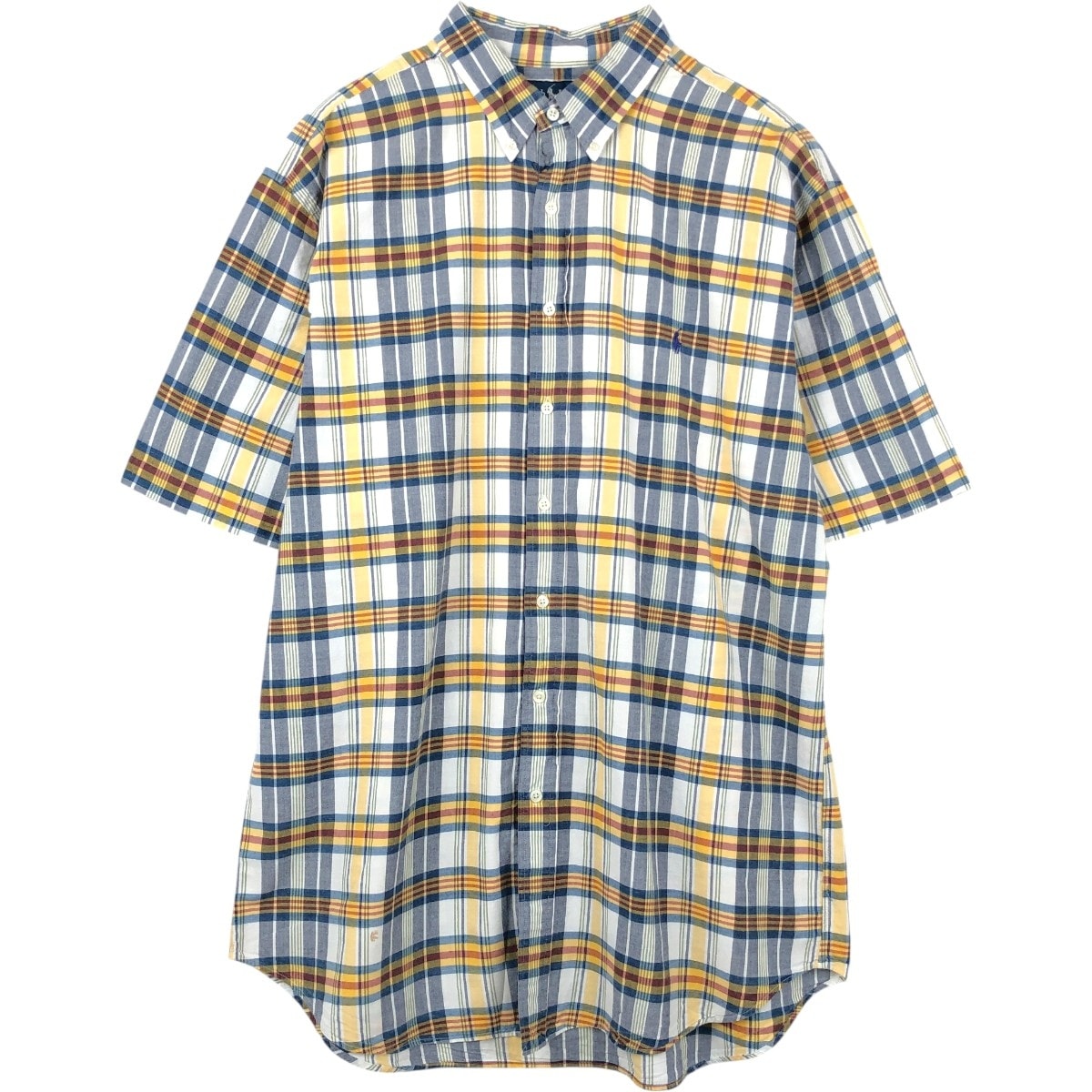 古着 ラルフローレン Ralph Lauren CLASSIC FIT クラシックフィット 半袖 ボタンダウン チェックシャツ メンズXL相当/eaa660940