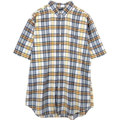 古着 ラルフローレン Ralph Lauren CLASSIC FIT クラシックフィット 半袖 ボタンダウン チェックシャツ メンズXL相当/eaa660940
