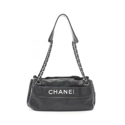 シャネル CHANEL ロゴ ショルダーバッグ バッグ ラムスキン(羊革) レディース ブラック系 【中古】