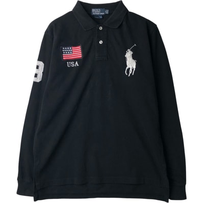古着 ラルフローレン Ralph Lauren POLO by Ralph Lauren CUSTOM FIT ビッグポニー 長袖 ポロシャツ メンズM相当/eaa615191
