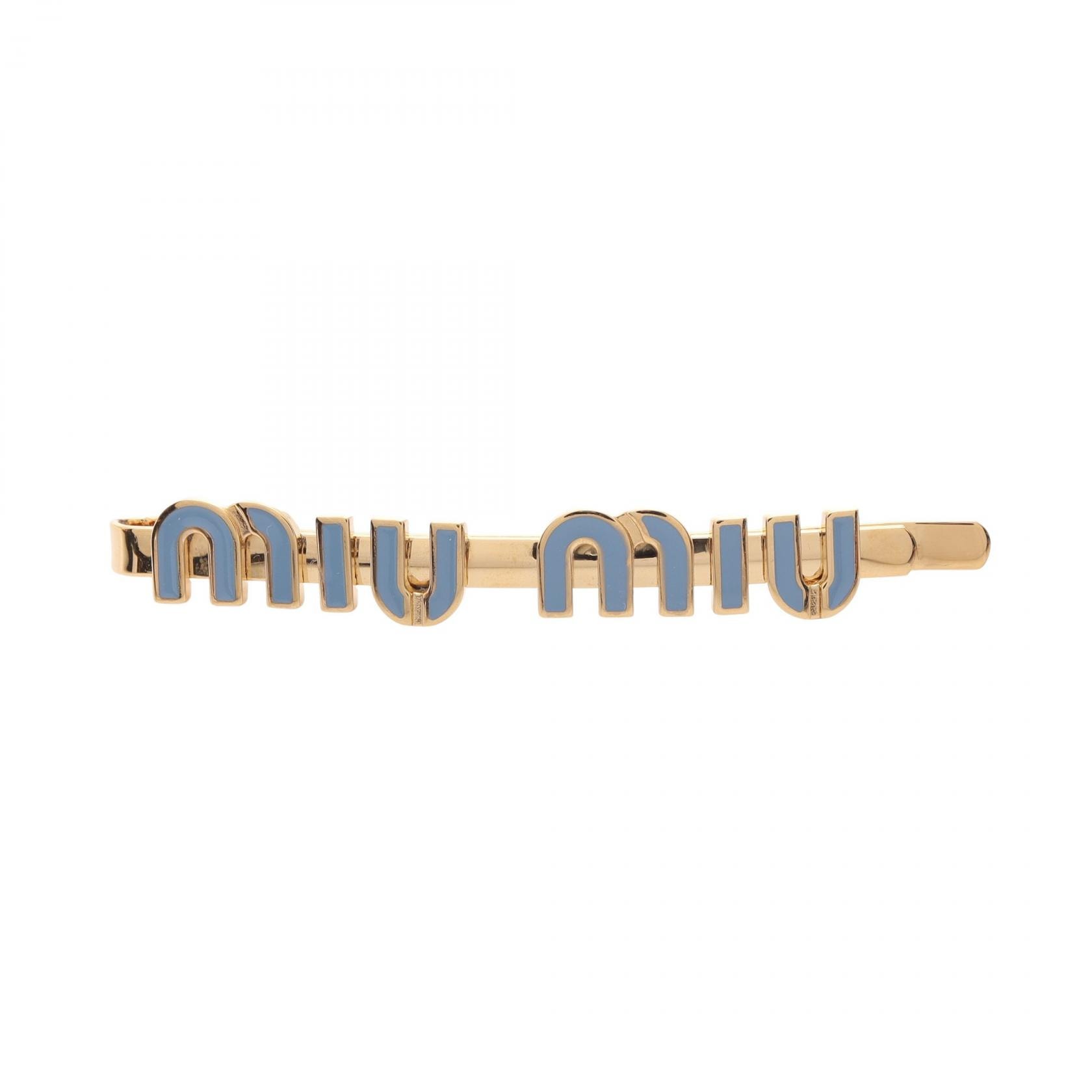 ミュウ ミュウ Miu Miu ロゴ 衣料品 GP(ゴールドメッキ) レディース ゴールド系 / ブルー系 5IF146F0076 【新品】