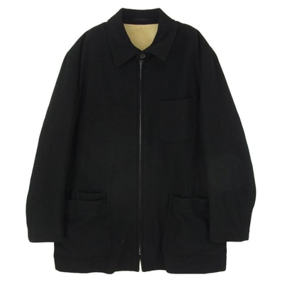 COMME des GARCONS HOMME コムデギャルソンオム HJ-040780 田中オム AD1997 90s ウール ジップ アップ ジャケット ブラック系 M【中古】