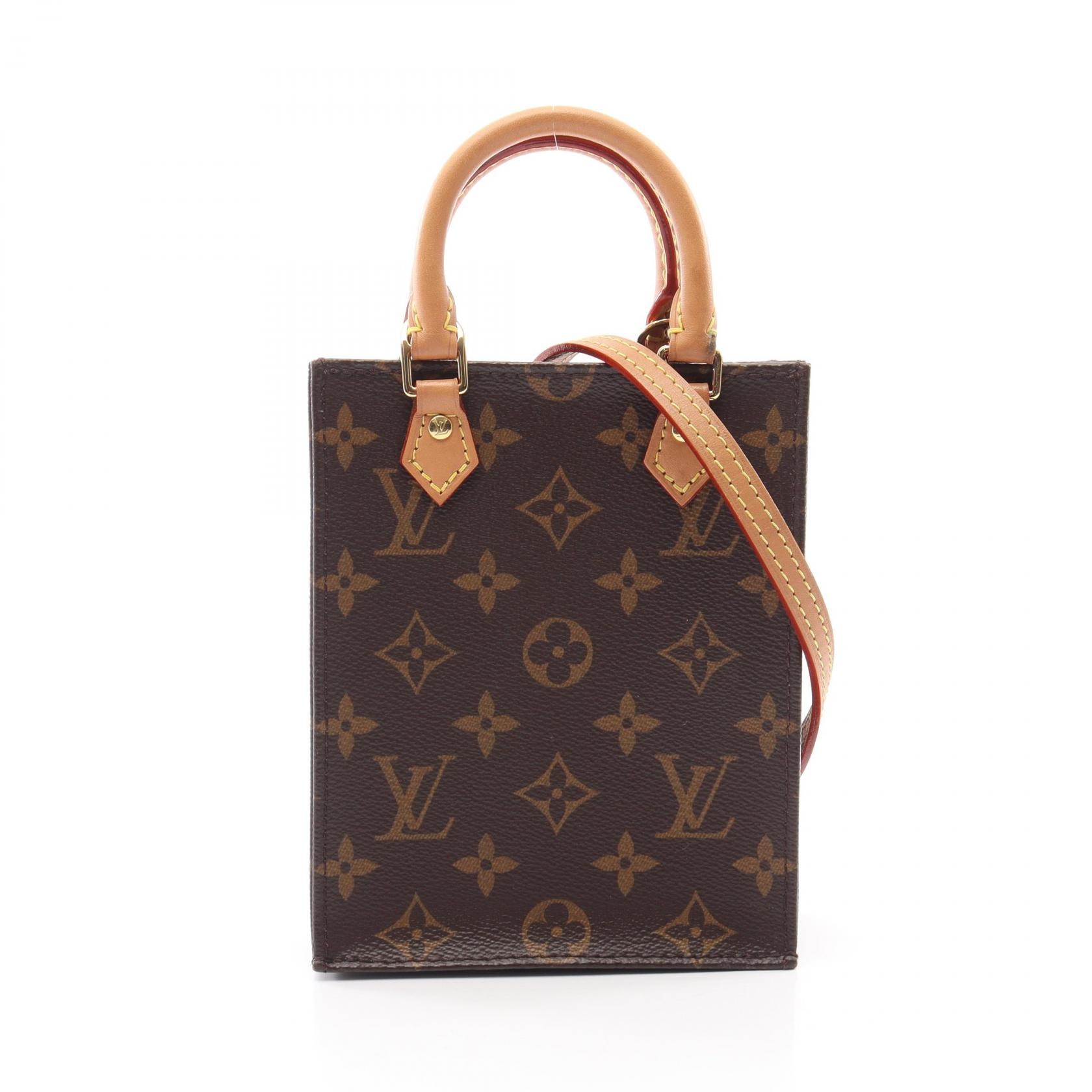 ルイ・ヴィトン LOUIS VUITTON プティット サックプラ モノグラム 2WAY ハンドバッグ バッグ PVCコーティングキャンバス レザー モノグラム レディース ブラウン系 M69442 【中古】