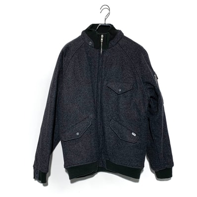 STUSSY WOOL MELTON FLIGHT JACKET Charcoal