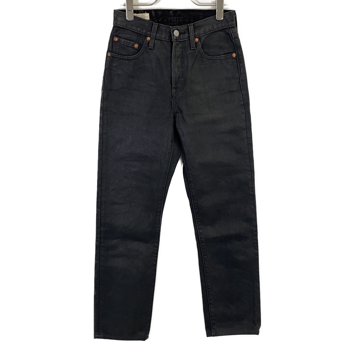 リーバイス 【PREMIUM】501 ブラック コットン ボタンフライ ストレートデニムパンツ W25×L30
