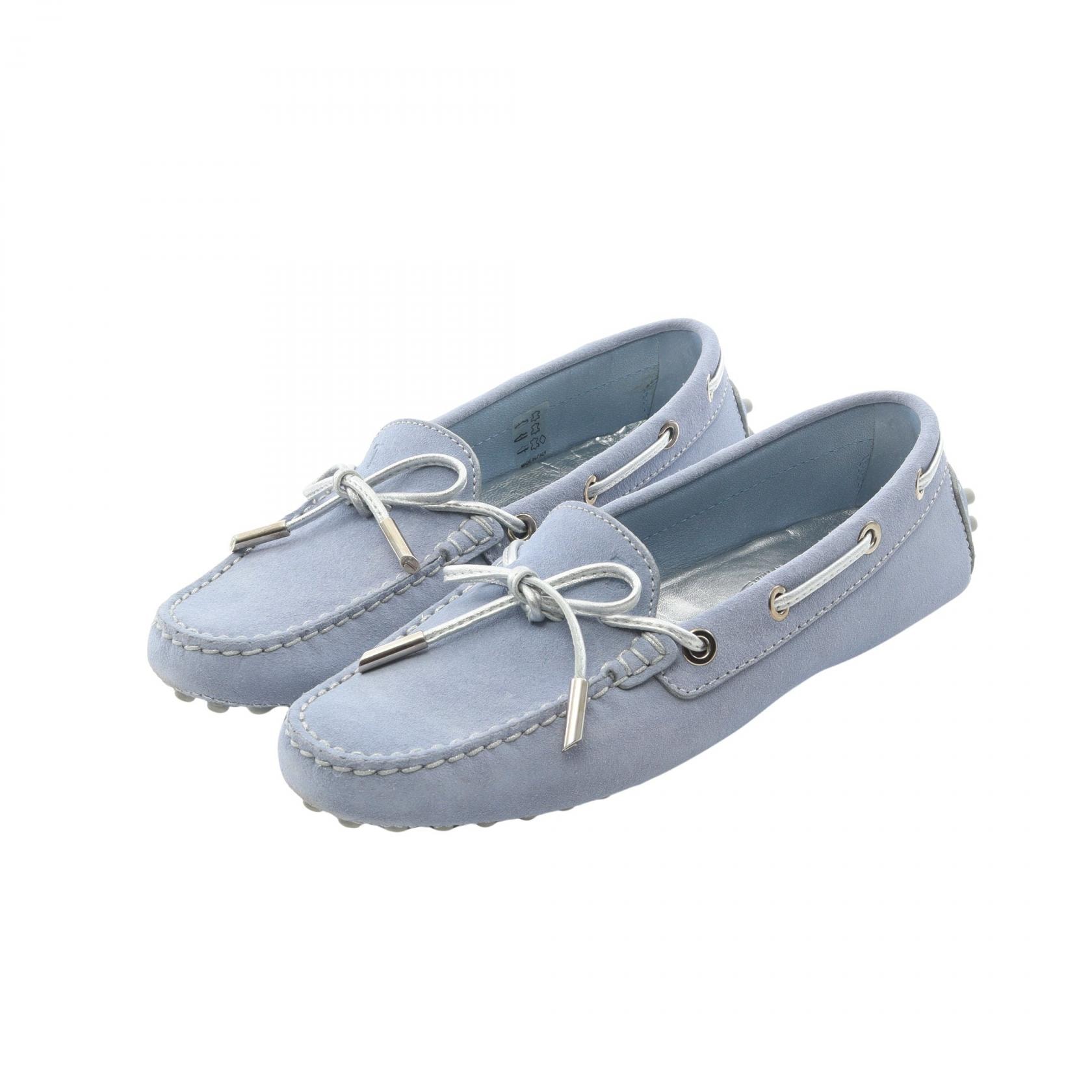 トッズ TOD'S ゴンミーニ カジュアルシューズ 靴 スウェード レディース ブルー系 【中古】