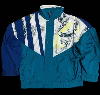 90 FILA フィラ ナイロンジャケット XLサイズ マルチカラービッグシルエット ヴィンテージ