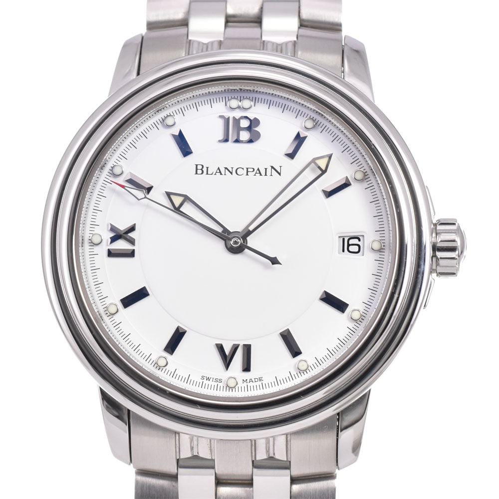 ブランパン Blancpain 2100-1127-11 レマン ウルトラスリム ホワイト 自動巻き メンズ 美品 腕時計 G#147235