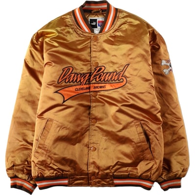 古着 プーマ PUMA TEAM NFL CLEVELAND BROWNS クリーブランドブラウンズ ナイロンジャケット メンズL相当/eaa681849