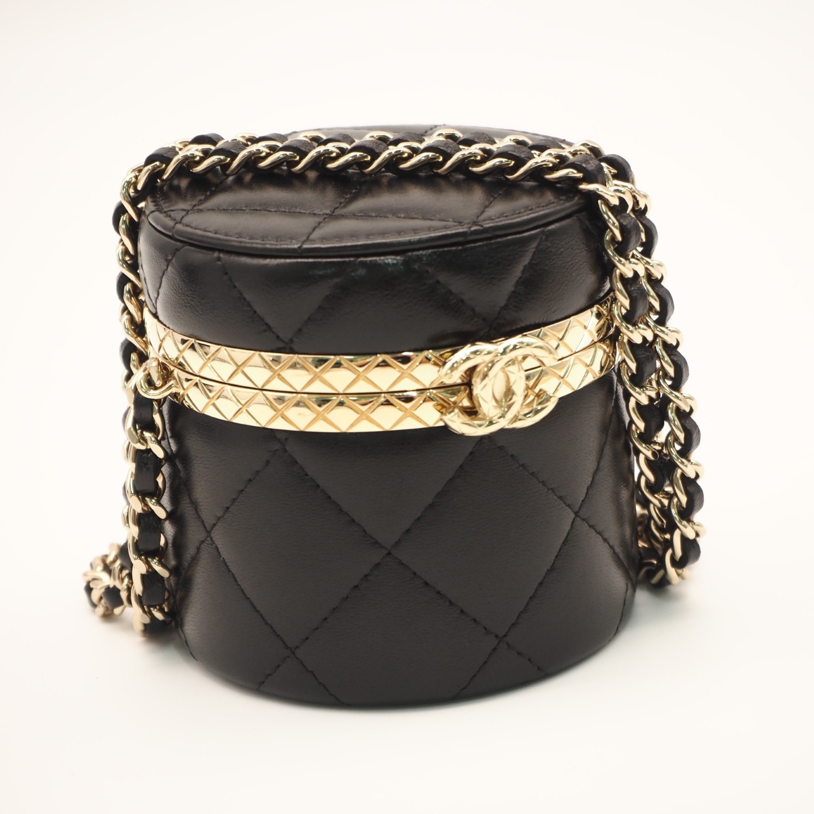 美品 CHANEL シャネル マトラッセ チェーンショルダーバッグ - ショルダーバッグ ブラック ゴールド ラムスキン レディース