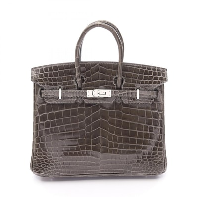 エルメス HERMES バーキン25 グリフォンセ ハンドバッグ バッグ エキゾチックレザー ニロティカスリセ □O刻印(2011年製造) レディース グレー系 【中古】