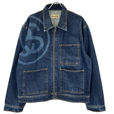 ステューシー インディゴ SS-LINK ZIP WORK JACKET/SSリンク ジップワークデニムジャケット L