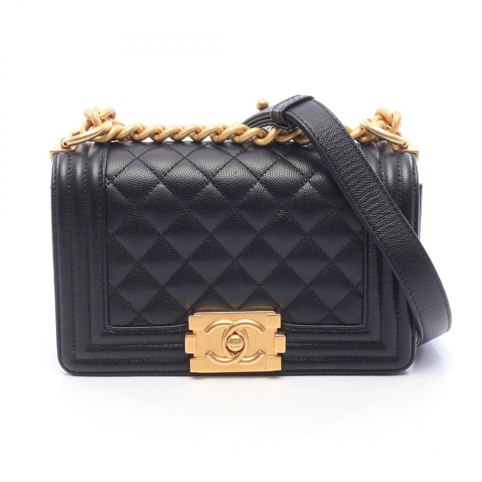 シャネル CHANEL ボーイシャネル スモール ショルダーバッグ バッグ キャビアスキン(グレインドカーフ) レディース ブラック系 A67085 【中古】