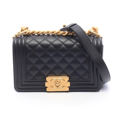 シャネル CHANEL ボーイシャネル スモール ショルダーバッグ バッグ キャビアスキン(グレインドカーフ) レディース ブラック系 A67085 【中古】
