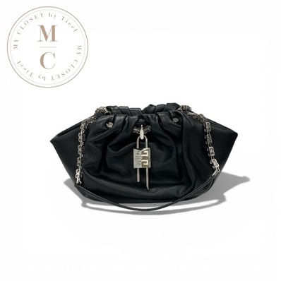 ジバンシィ GIVENCHY ケニー バッグ ショルダーバッグ カーフスキン ブラック シルバー 巾着 4Gパッドロック マグネットクロージャー チェーン