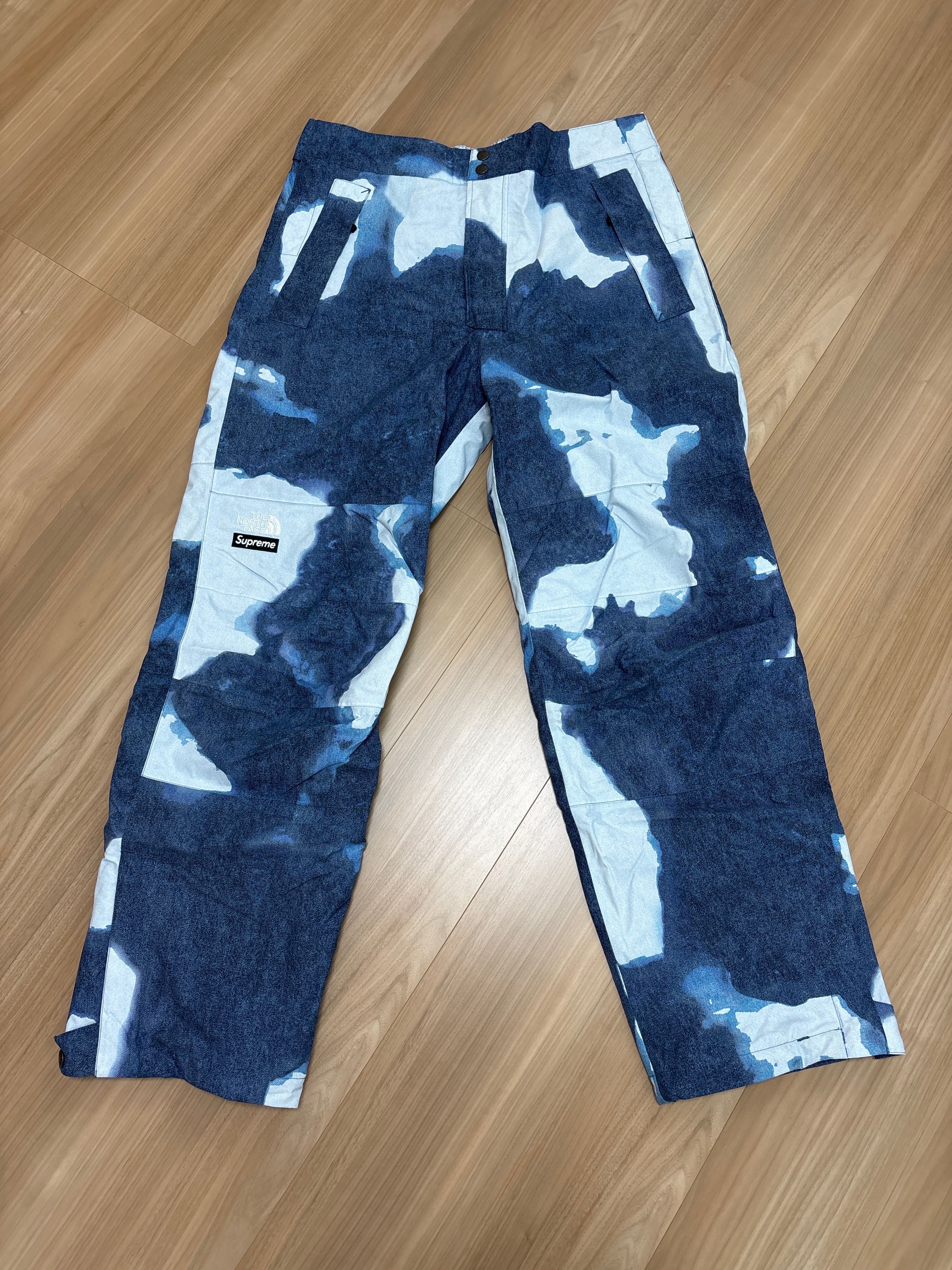 Supreme x The North Face Bleached Denim Print Mountain Pant "Indigo"