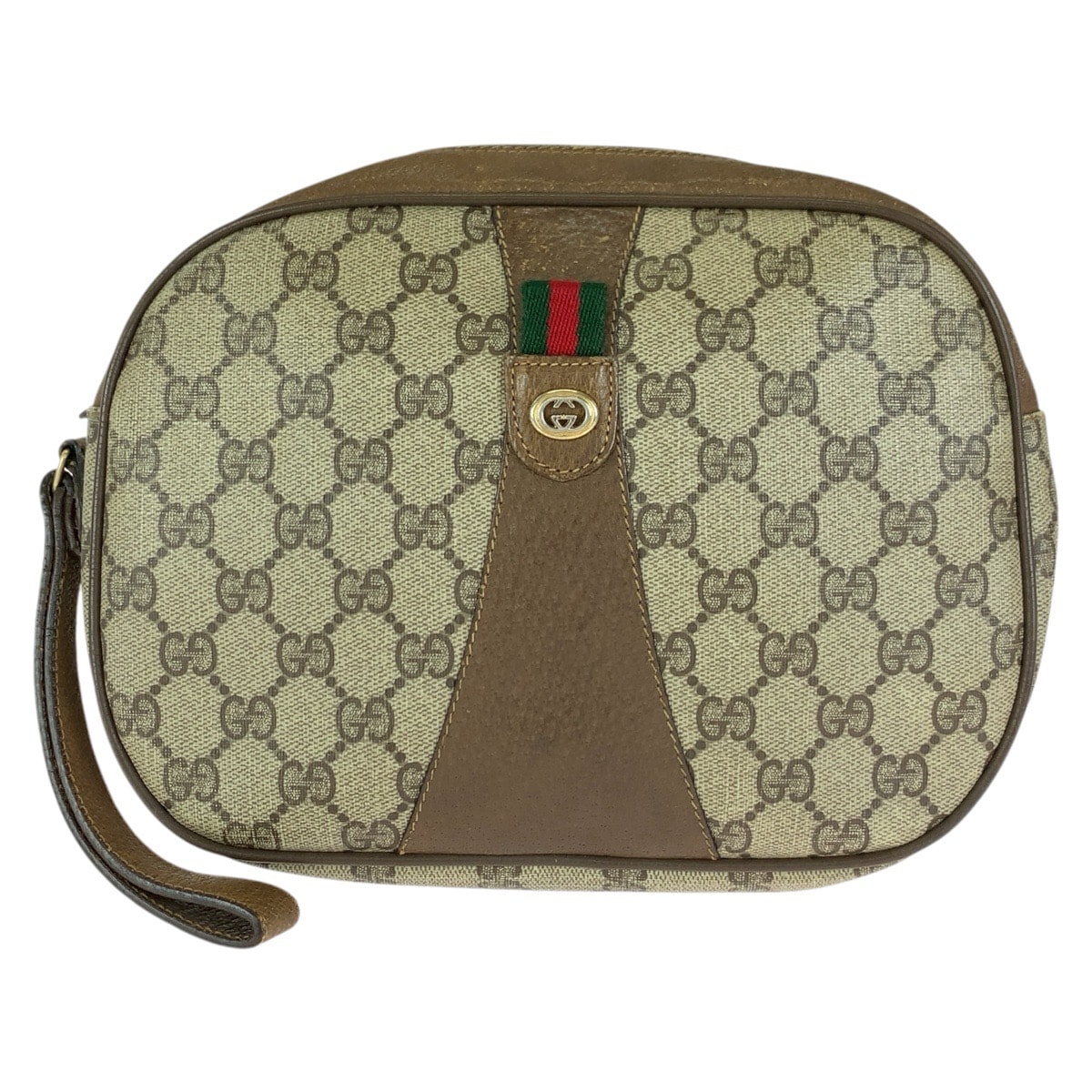 GUCCI グッチ オールドグッチ シェリーライン ベージュ ブラウン GGスプリームキャンバス クラッチバッグ セカンドバッグ 1-0295105 【中古】